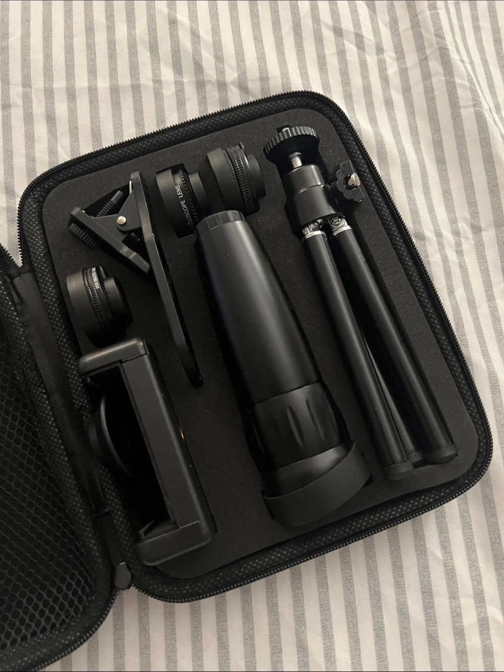 Universal Black Mobile Camera Lens and Tripod Kit